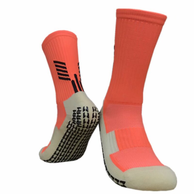 Antislip ademende katoenen crew comfort voetbalsokken basketbalsokken voor heren antislip sportsokken: Oranje