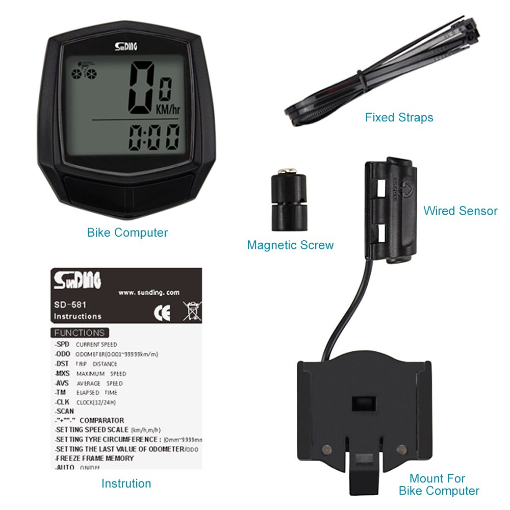 Excellent Cycling Computer Wired Type Bike Computer Rainproof LCD Screen Bicycle Computer 2022 Fast