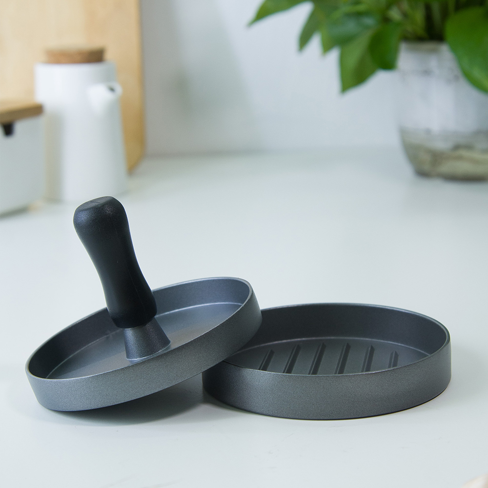 Xyj rund form hamburgerpress matte-kvalitet aluminiumslegering hamburger kjøtt biff grille burger trykk patty maker form form