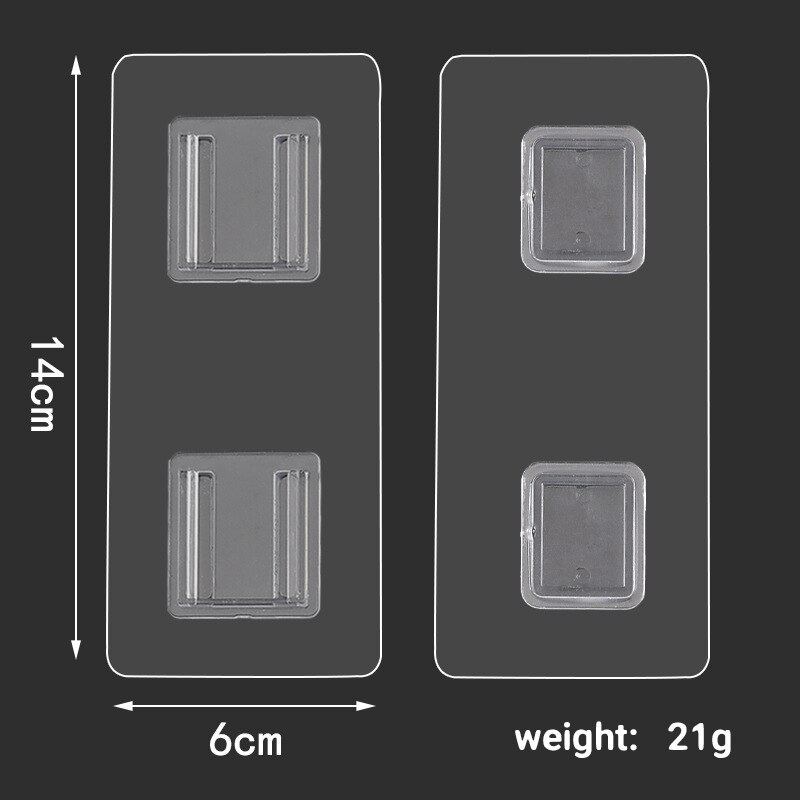 Double-sided Adhesive Wall Hook Transparent Suction Cup Sucker Hanger Seamless Paste Plug Socket Holder Cable Plug Fixing Storag: 04