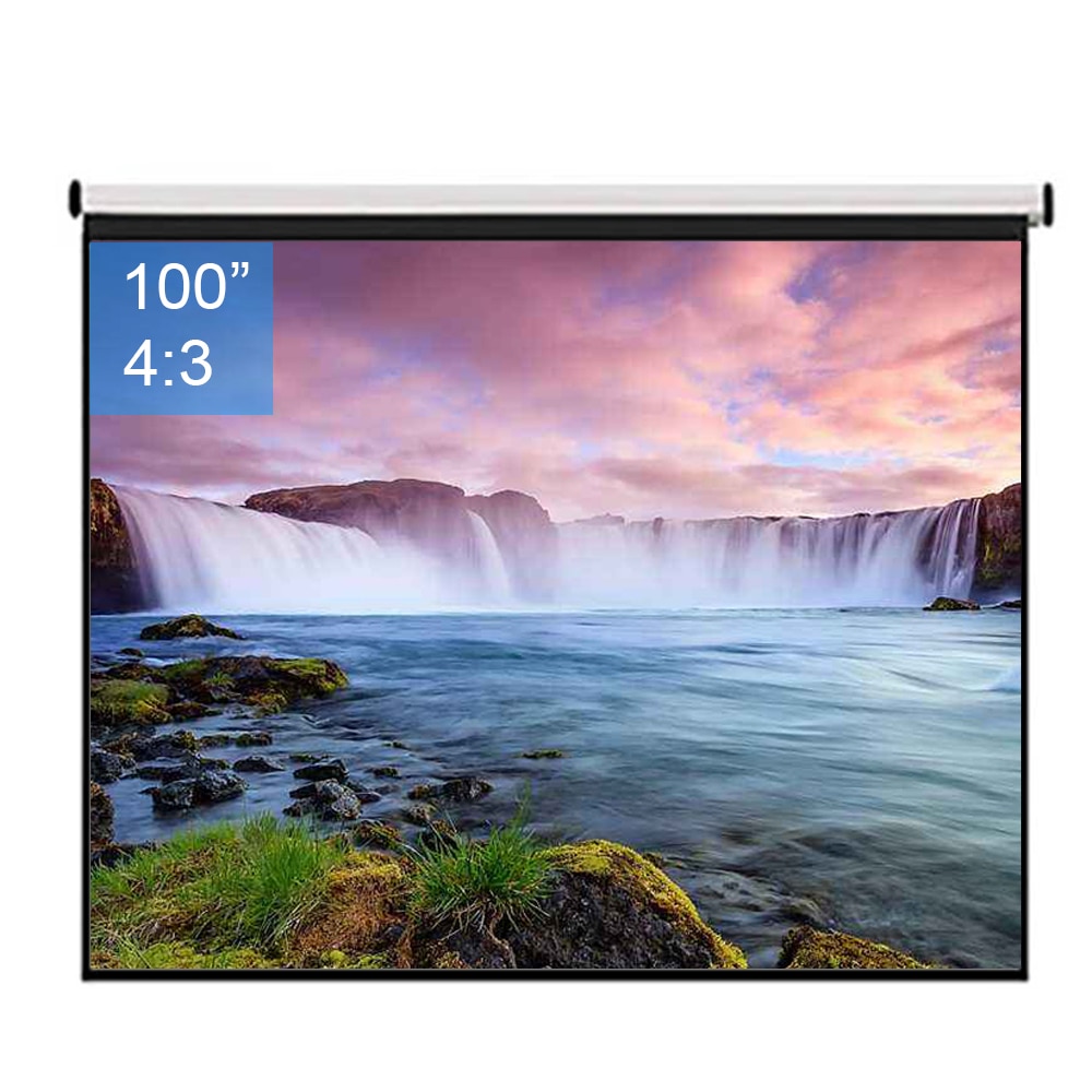 60 72 84 100Inch 4:3 Wandmontage Matte Grijze Stof Fiber Glas Pull Down Hd Screen Canvas Led Projector scherm Voor Home Theater