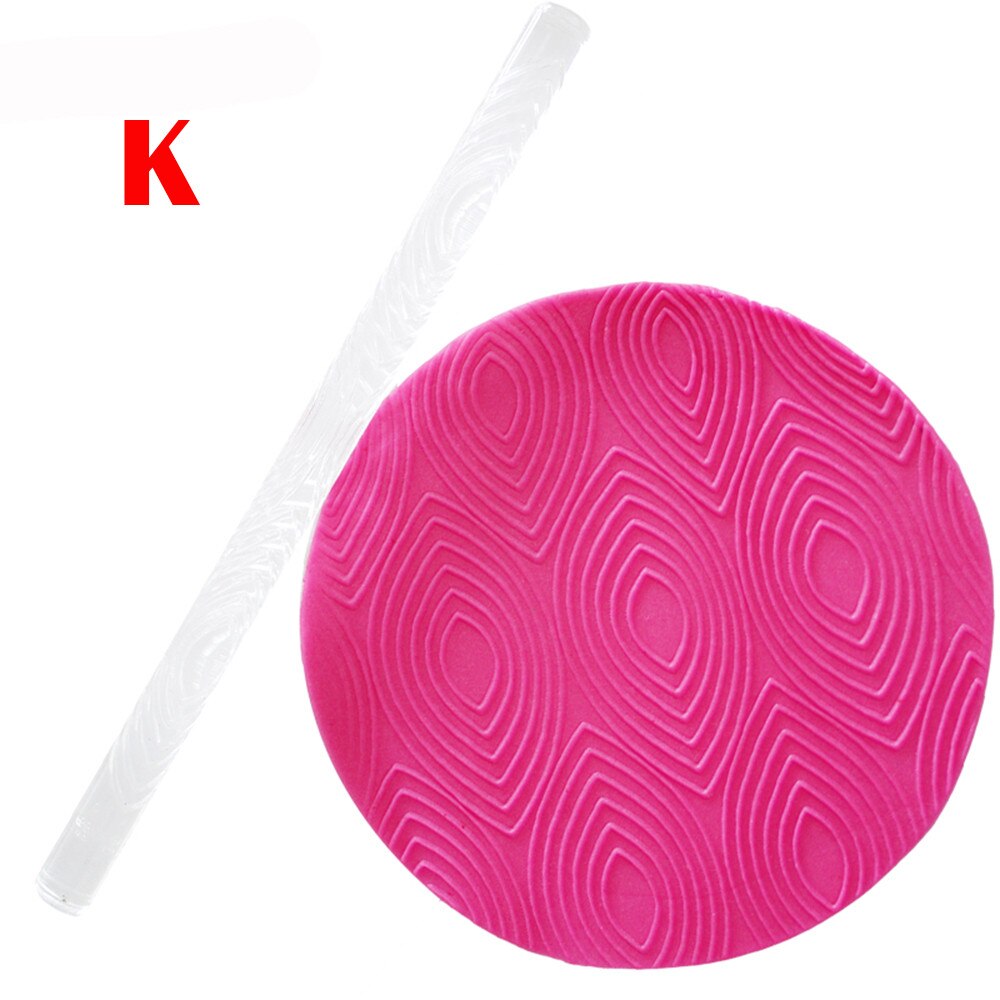 Embossing Acryl Rolling Pin Fondant Suiker Ambachtelijke Cake Bakken Decorating Mould Tool Home Keuken Deeg Rolling Pin Gadgets: K