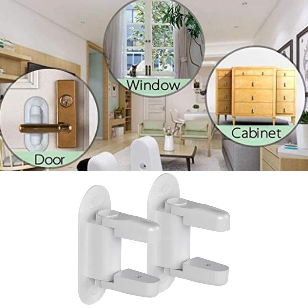 2pcs Baby Safety Locks Child Proof Door Lever Locks Safety Doors Adhesive Lever Handle