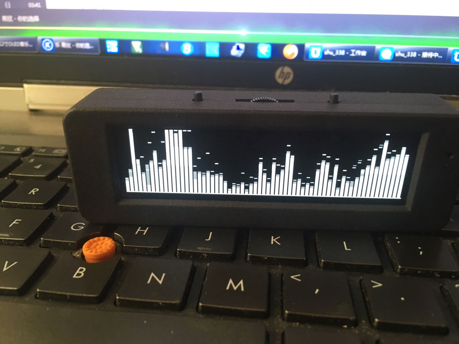 Black shell 3.12" OLED Music Spectrum Display Analyzer Audio Level Indicator rhythm VU METER