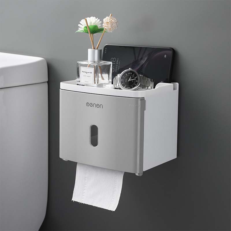 Toilet Paper Roll Holder Wall Mounted Paper Towel Holder Bathroom Tissue Box Storage Rack Waterproof Shelf Bathroom Accessories