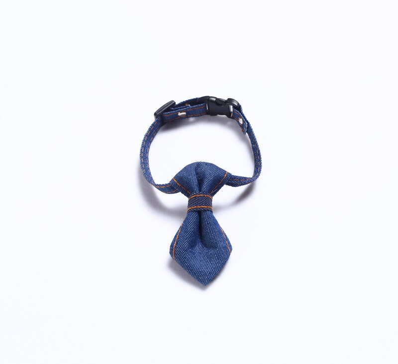 Collar ajustable para mascotas, pajarita para gato y perro, accesorios para vestido de vacaciones, vaquera: 3
