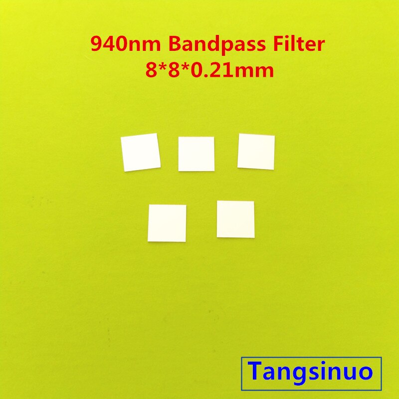 5PCS ! 940nm NBP940 8*8*0.21mm IR Infrared Narrow Bandpass Filter Visible Light Cut Band Pass Glass