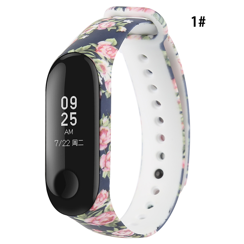 Para Xiaomi Miband 3 pulsera inteligente reemplazar banda de silicona estilo de impresión accesorios para pulsera inteligente banda deportiva: 1