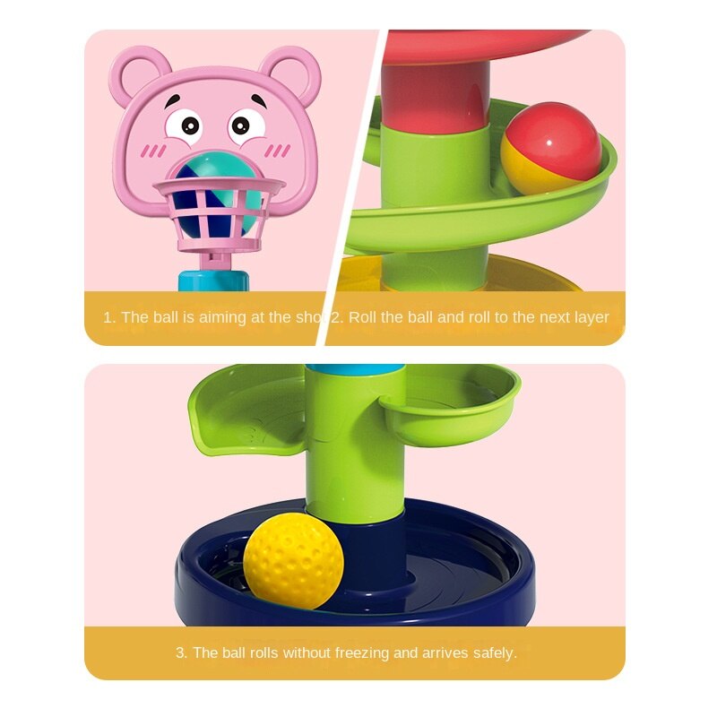 Frühförderndes spielzeug für babys: faltbarer trackball, rollender ball – spielspaß für babys