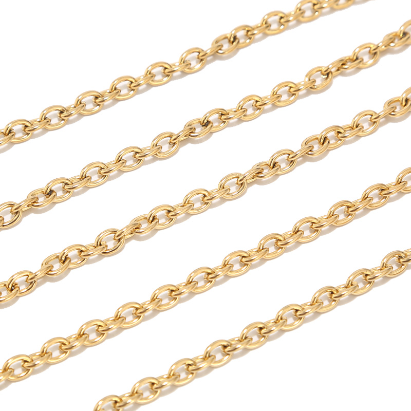 4Mm Breedte Rvs Kabel Chain Link In Bulk Voor Ketting Sieraden Accessoires Diy Maken