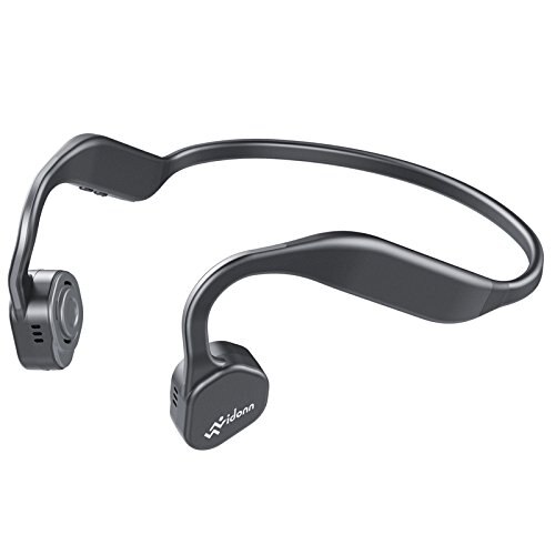 Vidonn F1 Bone Conduction Headphones Earphone Bluetooth 5.0 Titanium Open Ear Wireless Sports Headset: Gray