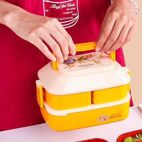 Portable Lunch Box For Girls School Kids Plastic Picnic Bento Box Microwave Food Box With Compartments Storage Containers bento: Yellow 1500ML