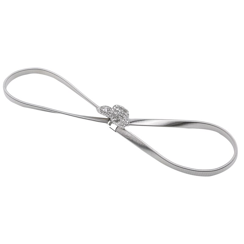 Oro rosa flor cintura cadena femenina chica estiramiento elástico apretado cinturón mujer Ropa Accesorios cinturón mujer