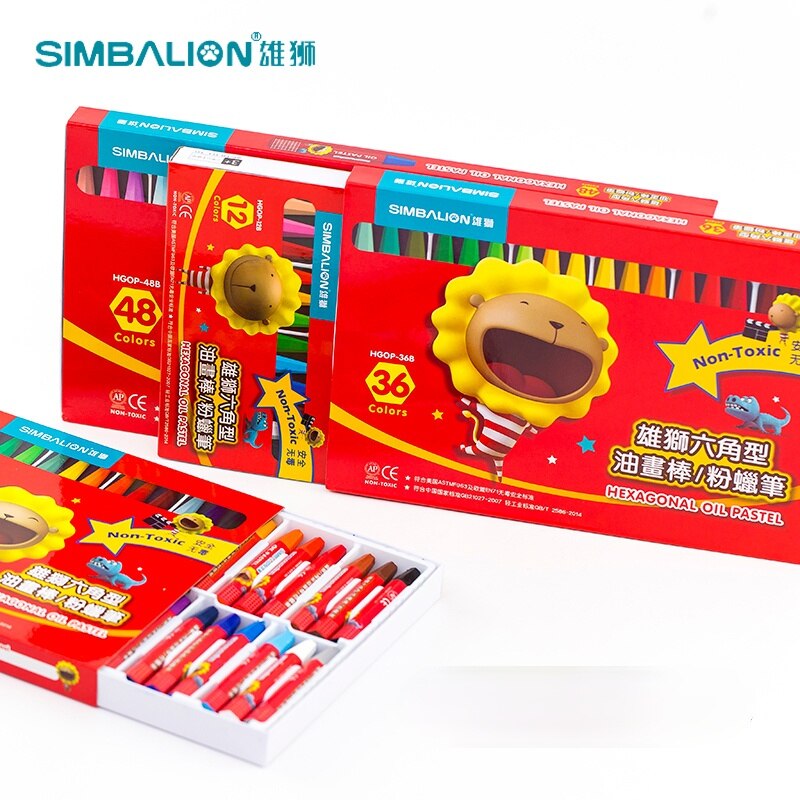 Lion Children's Oil Pastels Crayons Art Crayons Graffiti Brushes Painting Washable Oil Pastels Safety Oil Pastels Set