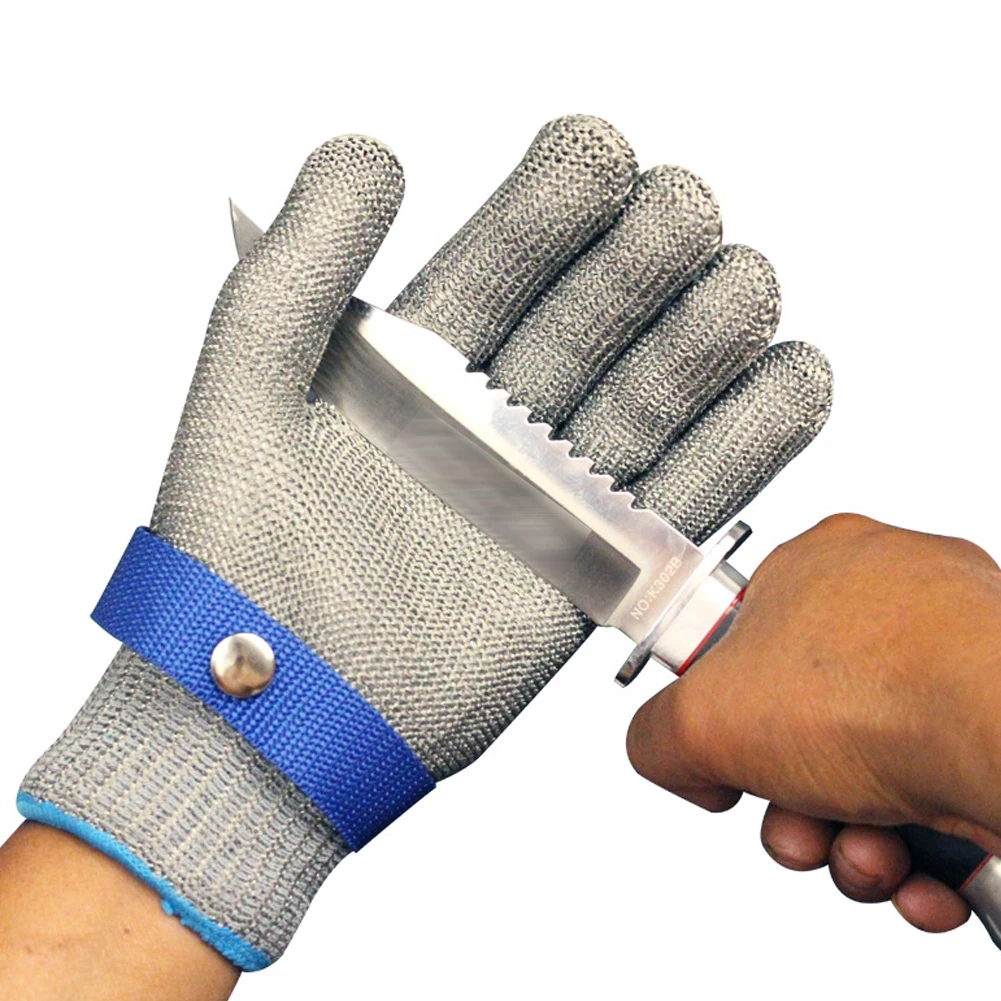 Guante resistente a cortes, guantes metálicos de malla de acero inoxidable, seguridad laboral, anticorte, matanza, carnicero, corte, guante de hierro para matar peces