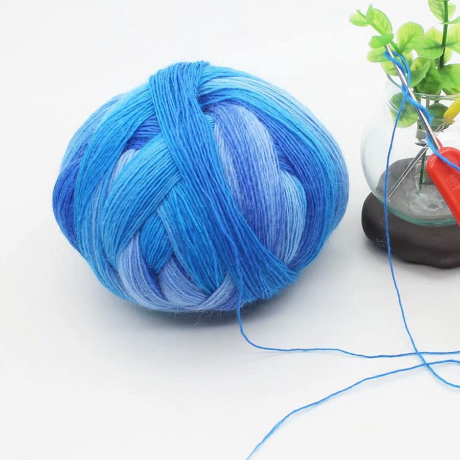 Long Dyed Magic Yarn Ball 800 meters Wool Rainbow Thread for Hand Knitting Shawl Scarf Gradient Crochet Yarn