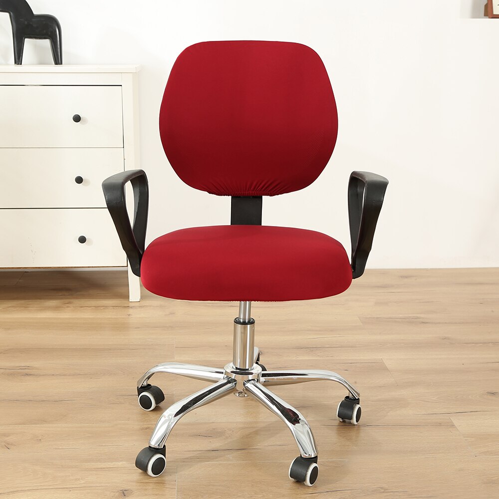 9 Solid Colors Office Chair Cover Elastic Office Armchair Covers For Mariage Rotatable Computer Chair Slipcovers Spandex Fabric