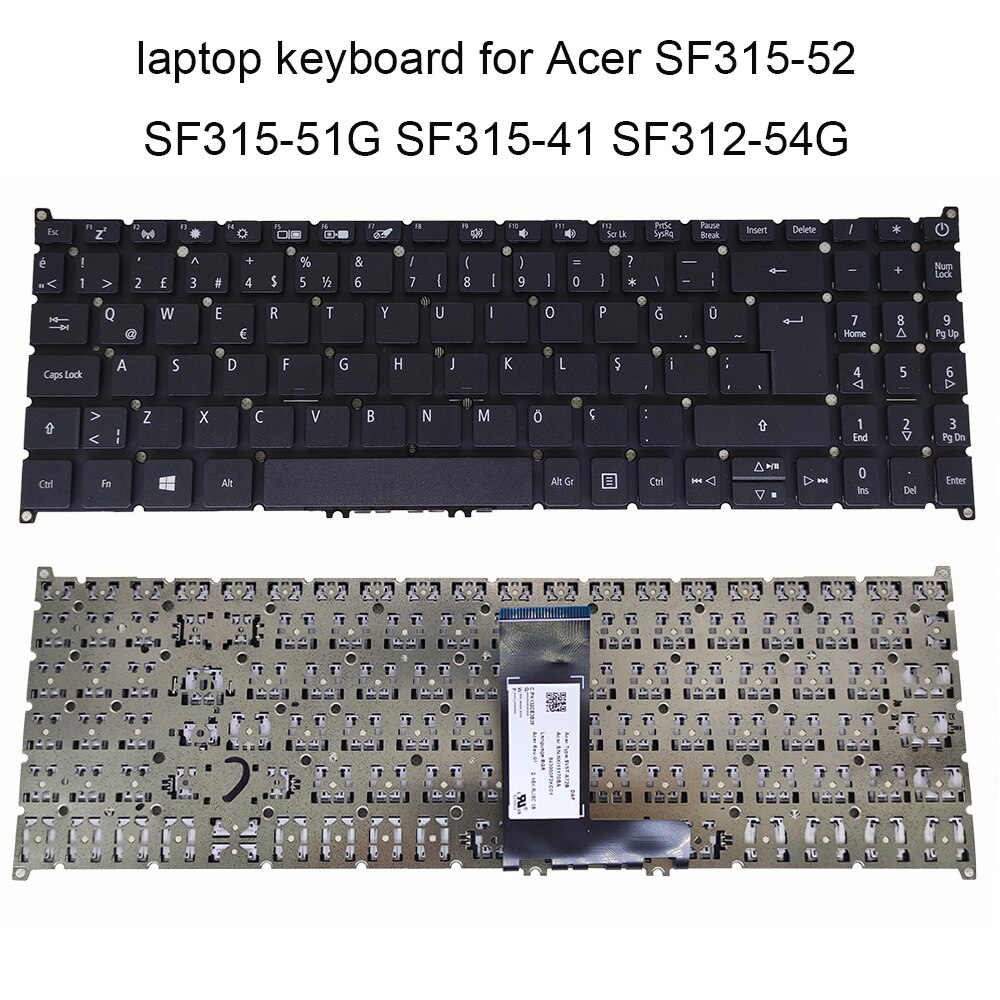 Teclados de repuesto de la UE para ACER swift 3 SF315, 52 SF315-54G, teclado negro de SF315-41G, BG, SV5T-A72B francés canadiense, búlgaro CF: TR KB
