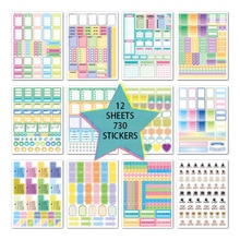 730pcs Weekly Daily Planner Stickers Monthly Planning,to Do List Stickers, Weekly Plan Agenda Stickers For School Home Office