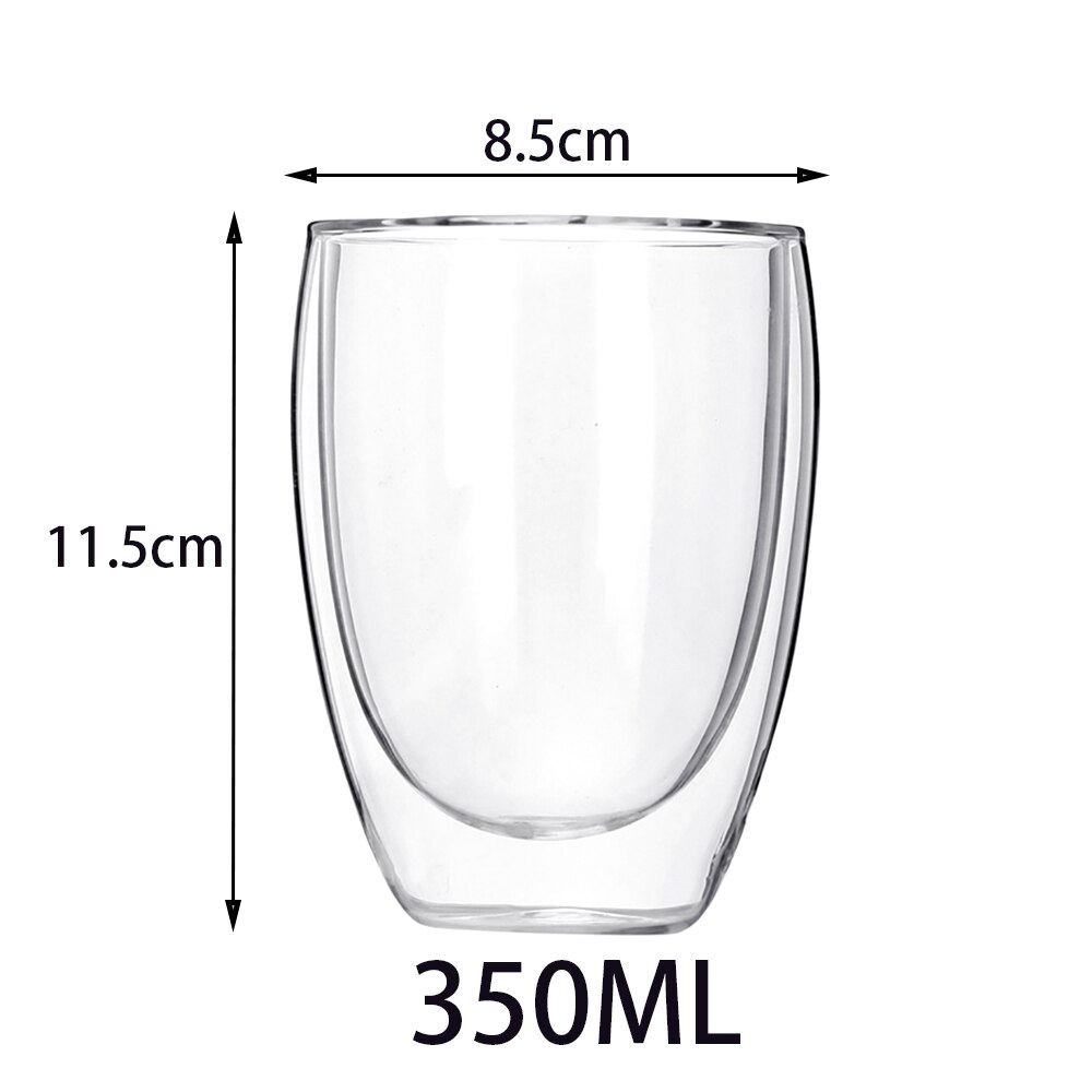 Doppel Zauberstab Bleifrei Tassen Glas Tasse Wärme-beständig Kaffee Tasse einstellen Milch Glas Becher Nicht zerbrechlich Glas Tassen Getränk Beste: 350ml / 1pc