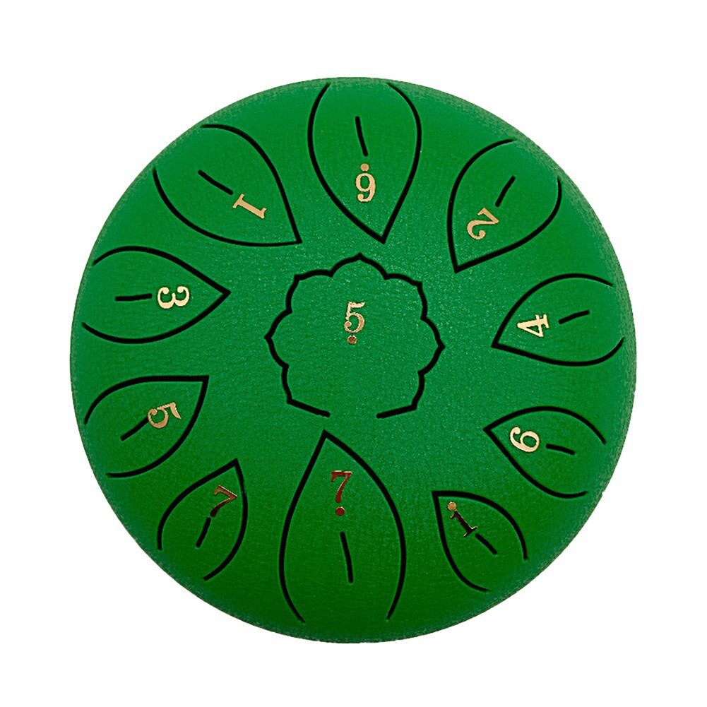 6 inch Steel Tongue Drum 11 Tune Notes Percussion Musical Instrument Hand Pan Tank Drum with Bag Drumsticks Sticker Instruments: Green