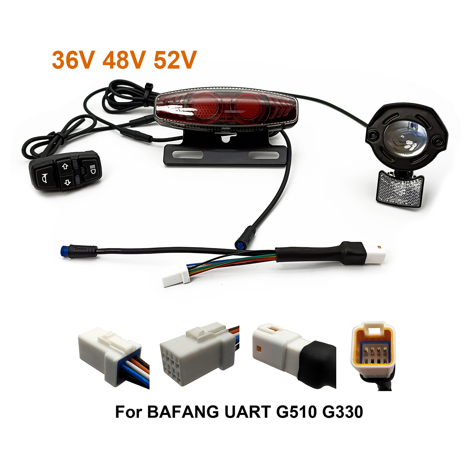 Ebke-universal elektrisk sykkel elsykkel lyssett , 24v, 36v, 48v, 60v,  bafang, julet, styrebremselys