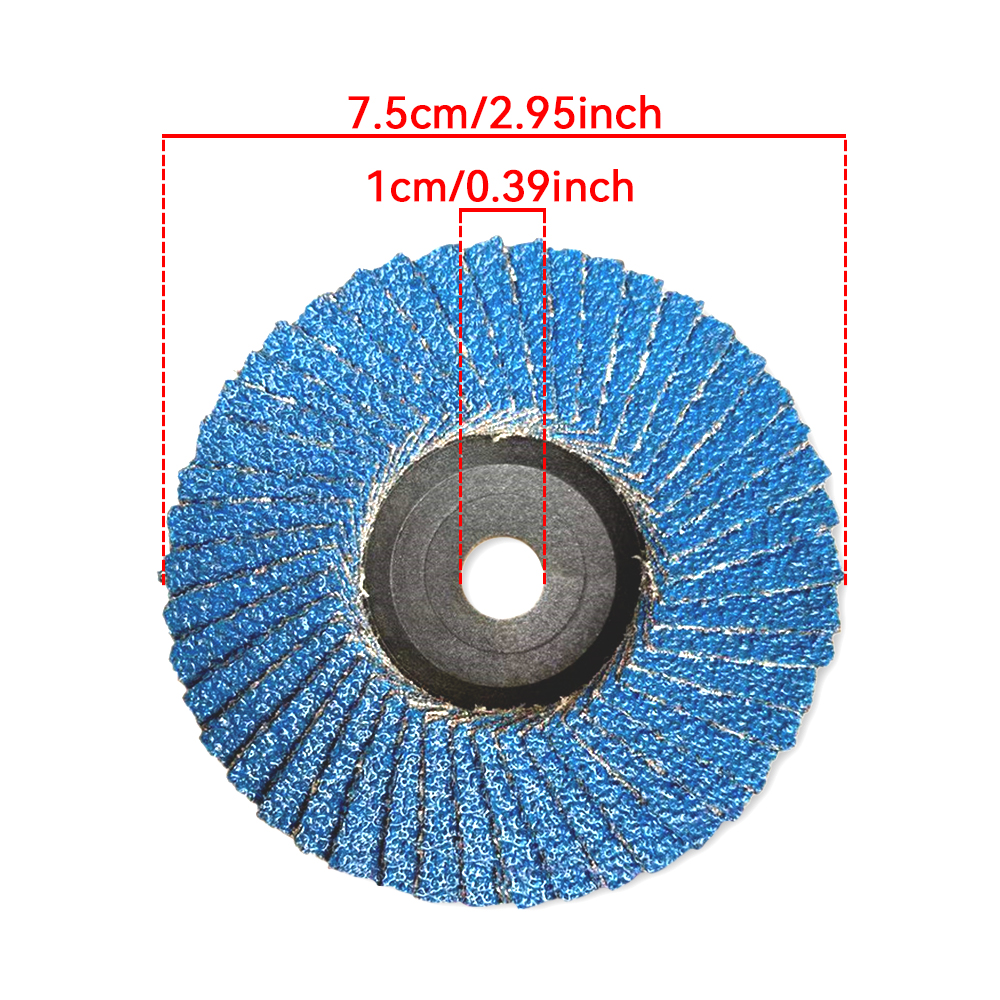 Discos de aleta de 75mm, muelas de corindón de Zirconia, discos de pulido de aleta de grano 40/60/80/120, lijado para herramienta de amoladora angular, 3 uds.