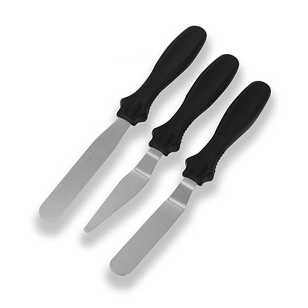 3 Stuks Blade Schuine Espatula Spatel Cake Icing Spatel Smooth Vullen Tool Cutter Set Bruiloft Valentijn Bakken Gebak Tool: Default Title