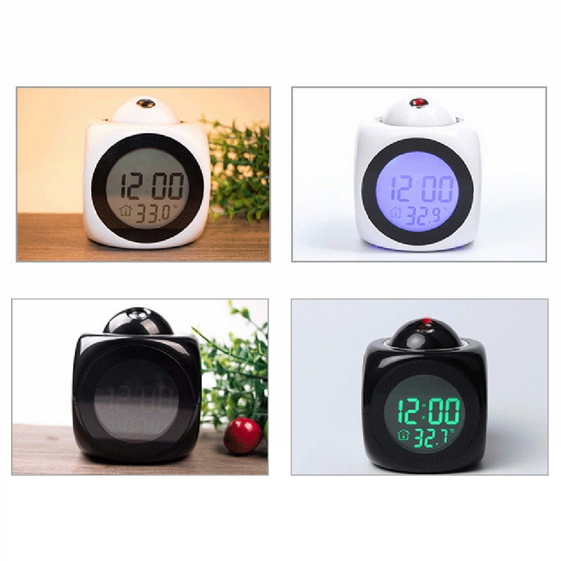 LED Digital Alarm Clock Watch Table Electronic Desktop Clocks USB Wake Up FM Radio Time Projector Snooze Function 2 Alarm