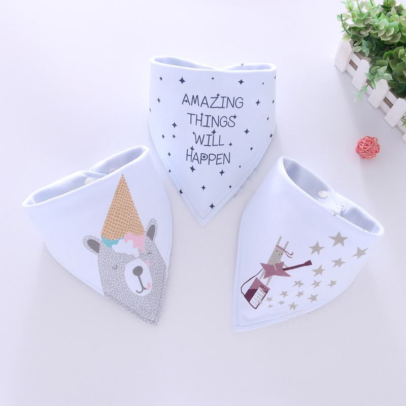 Style Baby Bibs Girls Boys Baby Babador Cotton Print Infant Bandana Bib Towel Baby Feeding Burp Cloths Stuff Accessories