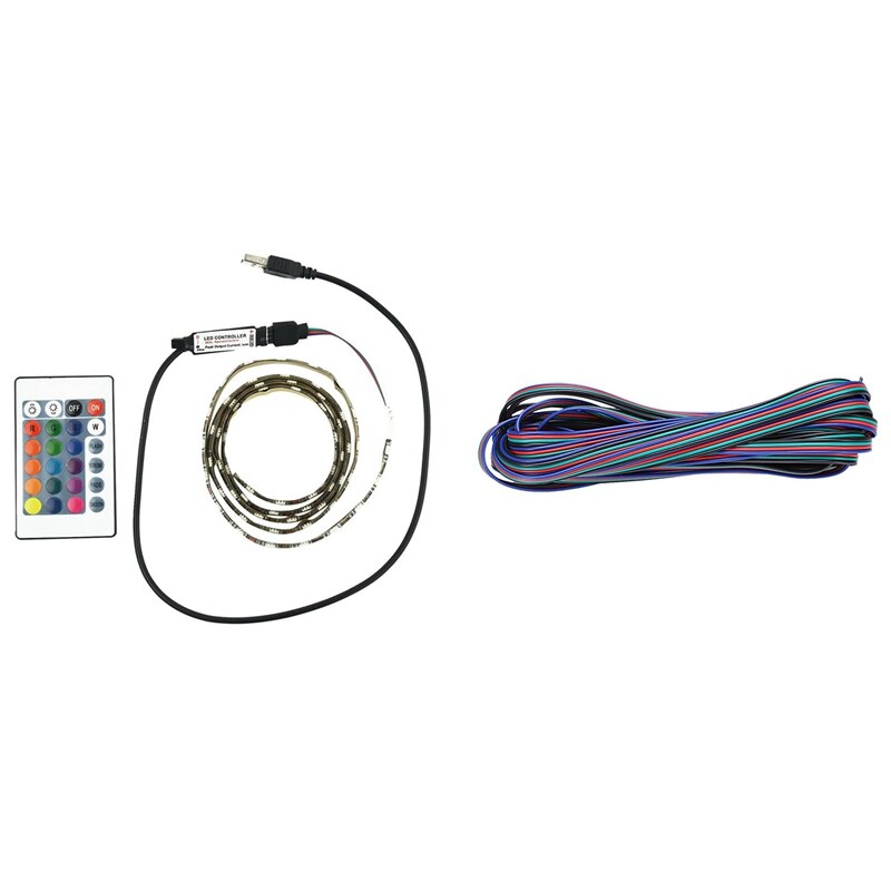 5M 4-Pin RGB LED cable de extensión para 3528 de 5050 de tira de RGB y 1M 5V SMD 5050 60LED cambia de Color RGB tira de LED