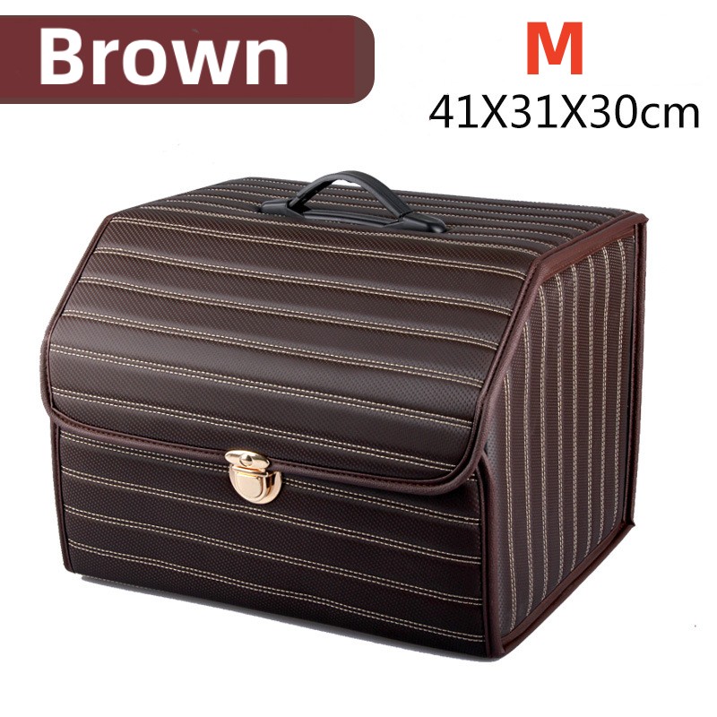 Boîte de rangement de coffre de voiture, grande capacité, sac de rangement d'outils multi-usage automobile, rangement pliable en cuir pour boîte de rangement d'urgence