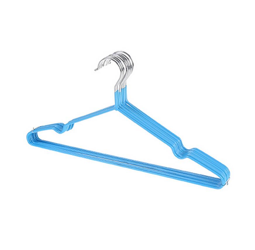 Perchas de plástico antideslizantes para secar y secar ropa, Perchero de acero inoxidable para ropa de adultos, 10 unidades por lote, 40cm: Azul cielo