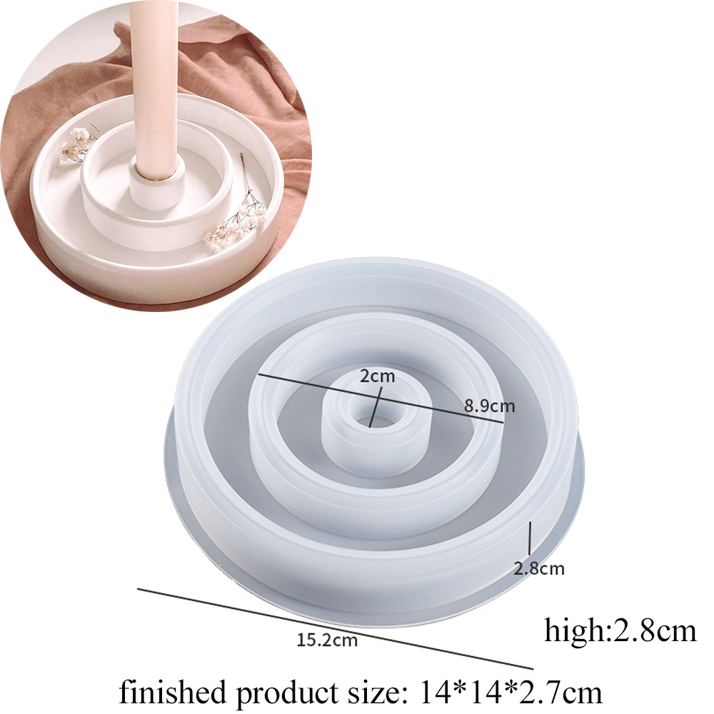 Bougeoir rond en silicone fait à la main, plâtre d'aromathérapie, accessoires de bougie partenaires, décor de bureau à la maison: kaki foncé