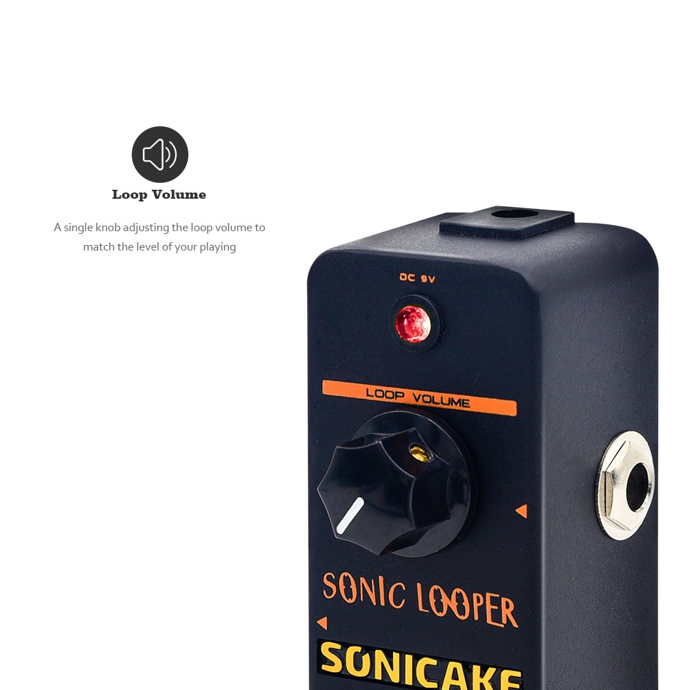 Sonicake Tiny Sonic Electric Guitar Effects Looper Pedal Unlimited Overdubs 10 Minutes Recording Loop QSS-01