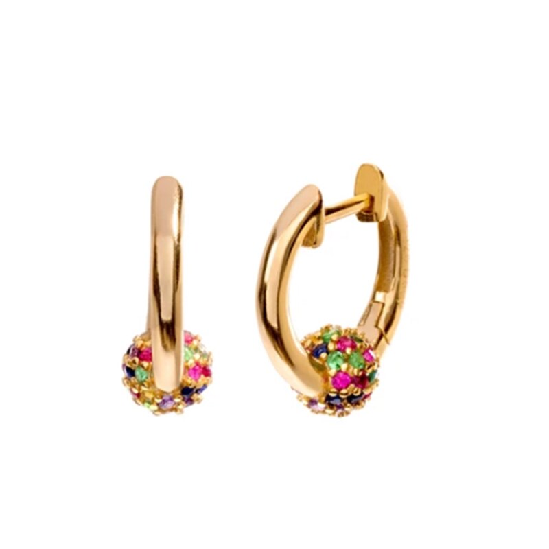 Roxi 925 Sterling Zilver Dames Oorbellen Kleurrijke Zirkoon Huggie Ear Piercing Hanger Hoop Oorbellen Sieraden Pendientes Plata 925: 56