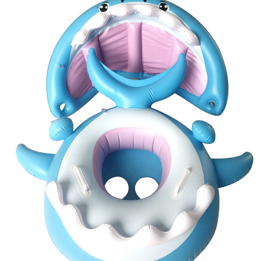Nadmuchiwana obręcz robić pływania dla dzieci z baldachimem pływający w basenie koło siedzisko łódź letnie zabawki robić basenu dla malucha z uchwytami