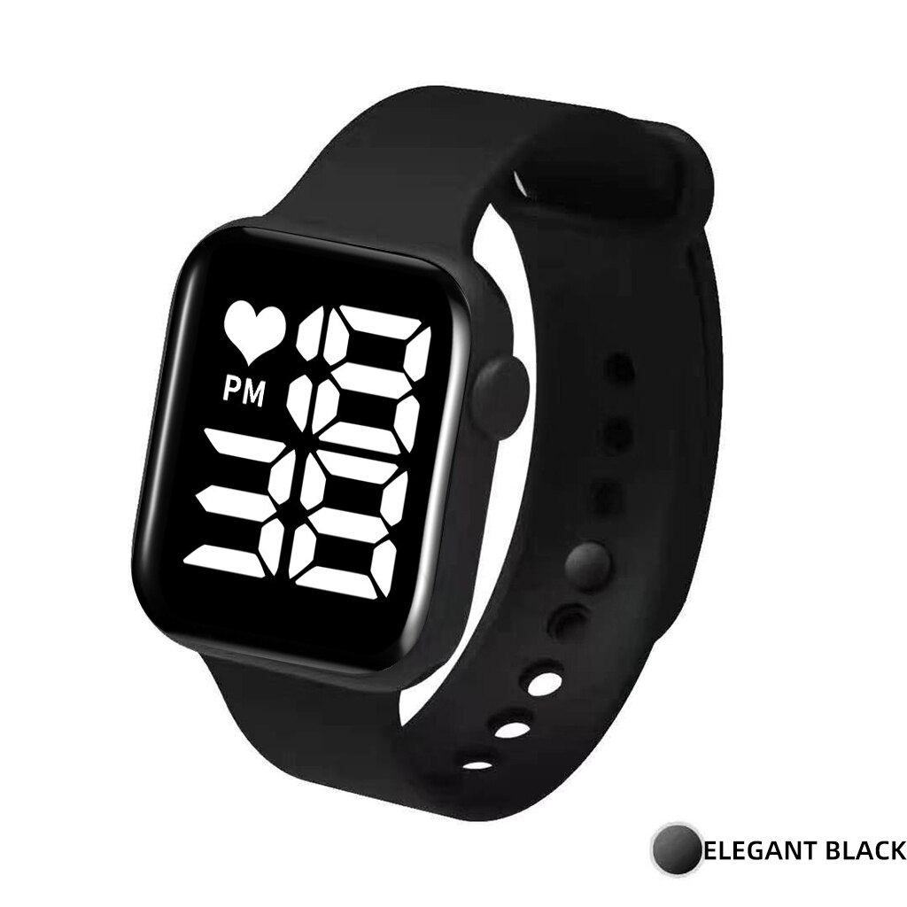 Relojes digitales completamente táctiles para mujer, reloj de silicona Simple, informal, a la , femenino: black