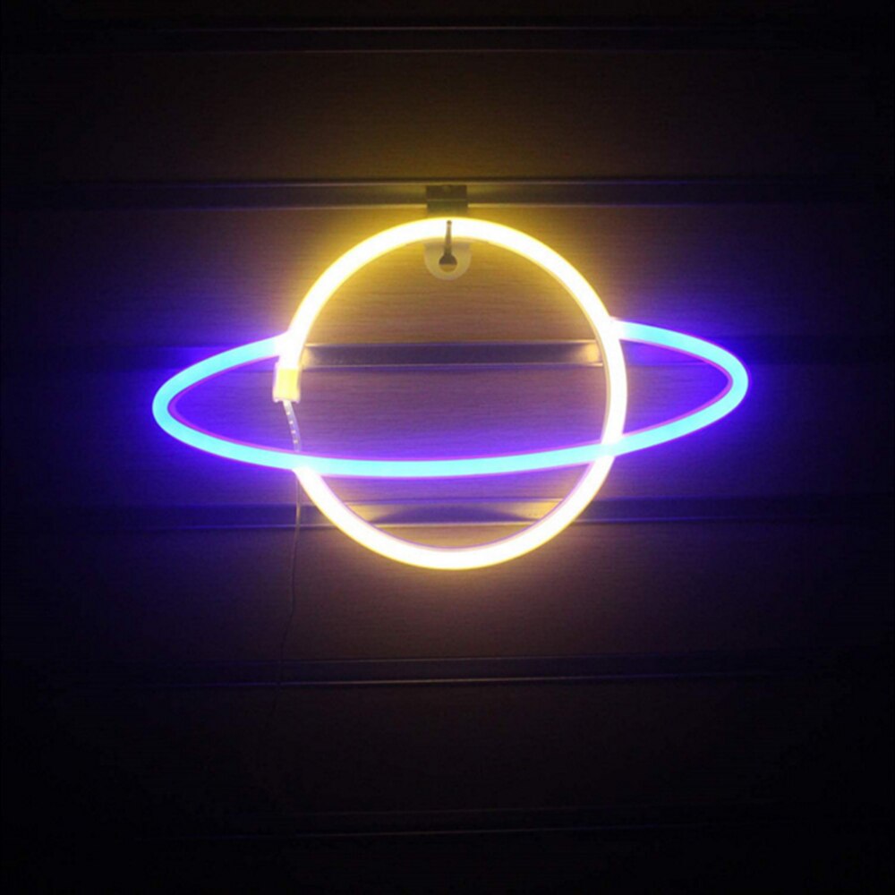 Diy nattlampor led neonskylt nattlampa usb batteridrivna lampor planet neon lampa barn