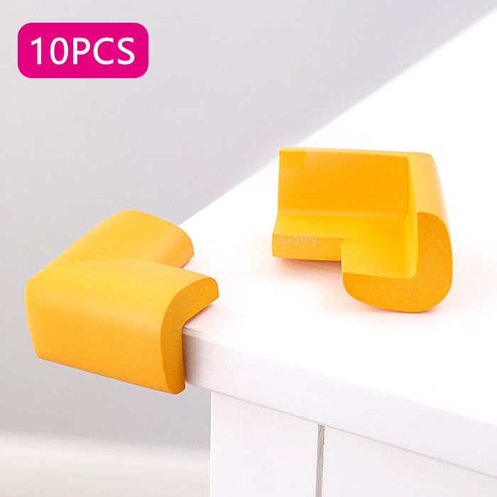 Protecteur d'angle de Table pour bébé, 10 pièces, housse de Protection de coin de meuble, bord droit doux, Protection de bord de Table pour bébé: Orange