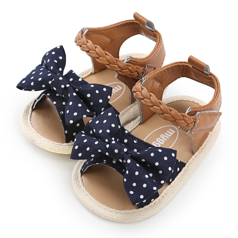 Bobora – chaussures d'été en toile pour filles, sandales à nœud papillon, chaussures de plage pour enfants, marche pour bébé, premiers pas de 0 à 18 mois