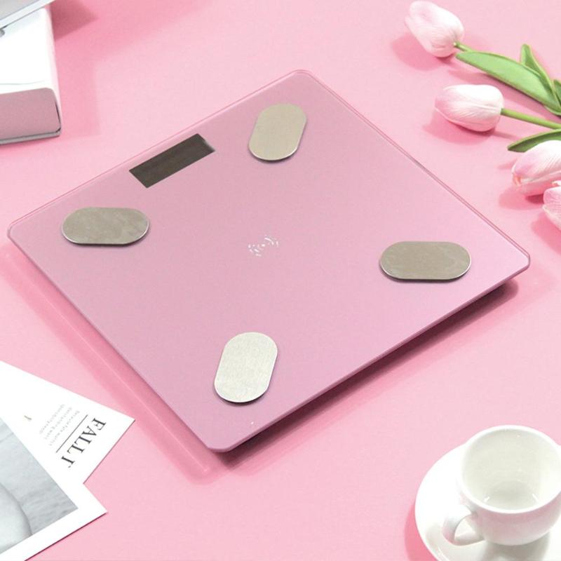 Báscula electrónica LCD Digital de voz inteligente con Bluetooth báscula de grasa corporal Báscula de baño para el hogar balanza para Apple/IOS