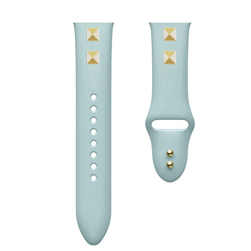 Silikonebesat rem til apple watch series 6 5 4 3 2 rem til iwatch silikone rem punk nitte stil 38mm 40mm 42mm 44mm rem: Grå / 18mm