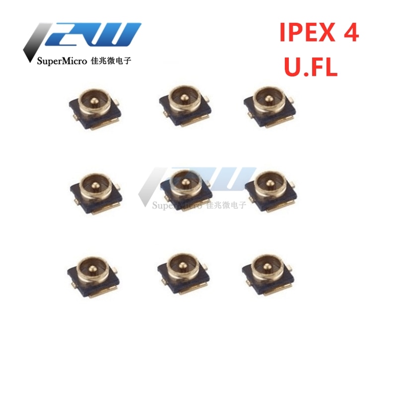 Base de antena de parche IPX4/IPEX4 generación 4 IPEX/U.FL SMT RF conector WiFi Coaxial generación 4 extremo de placa de antena 10 piezas