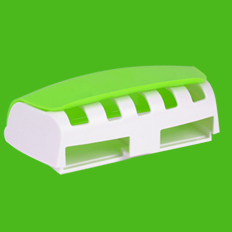 Dispenser automatico di dentifricio, Set di portaspazzolino, aspirazione antipolvere e appiccicosa, spremiagrumi per bagno a parete: Green brush holder