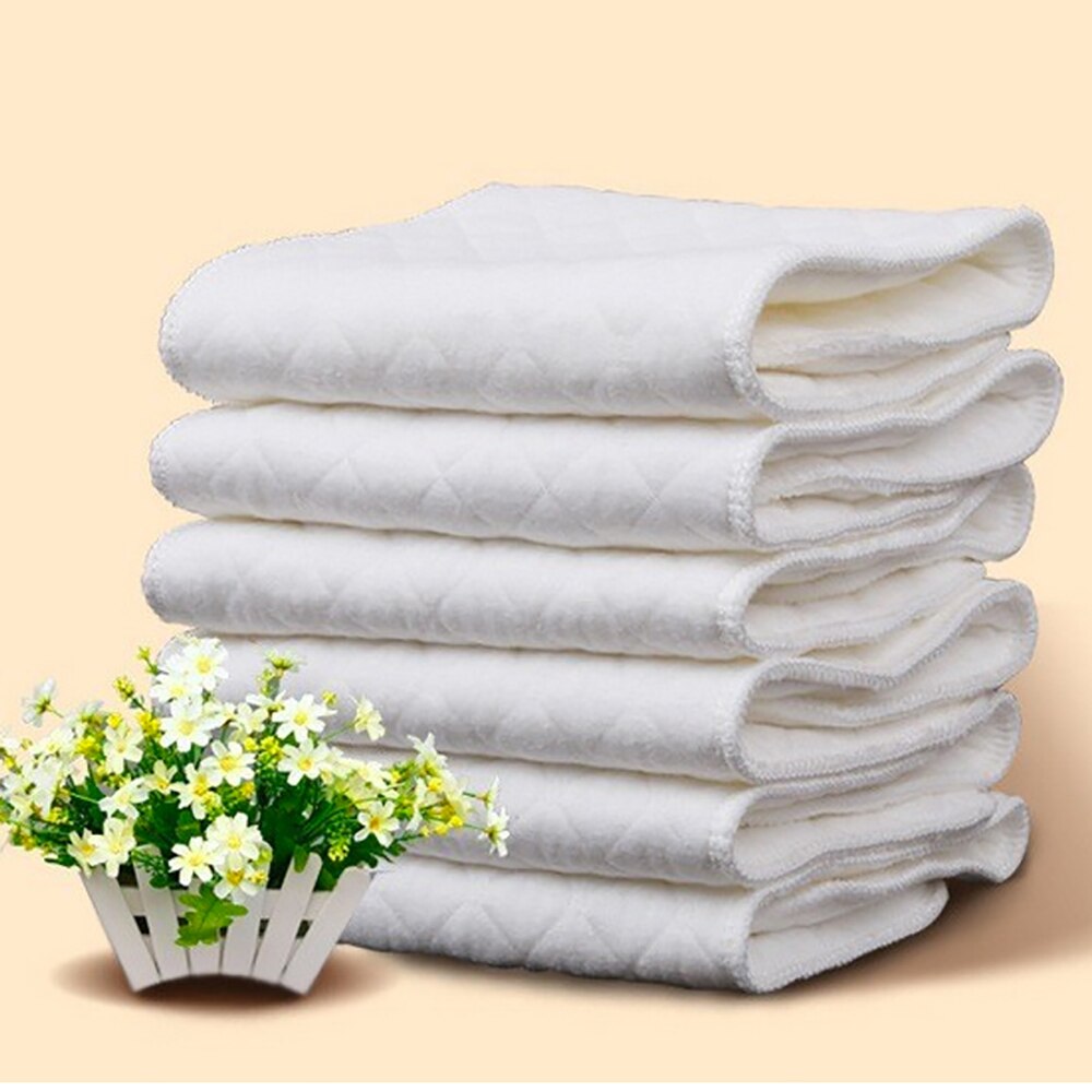 10pcs Reusable baby Diapers Cloth Diaper Inserts 1 piece 3 Layer Insert 100% Cotton Washable babies care Products