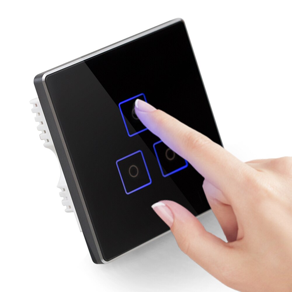 Z-Wave plus Touch panel Wall Mounted light Switch socket 1/2/3 gang support single live neutral wire connection