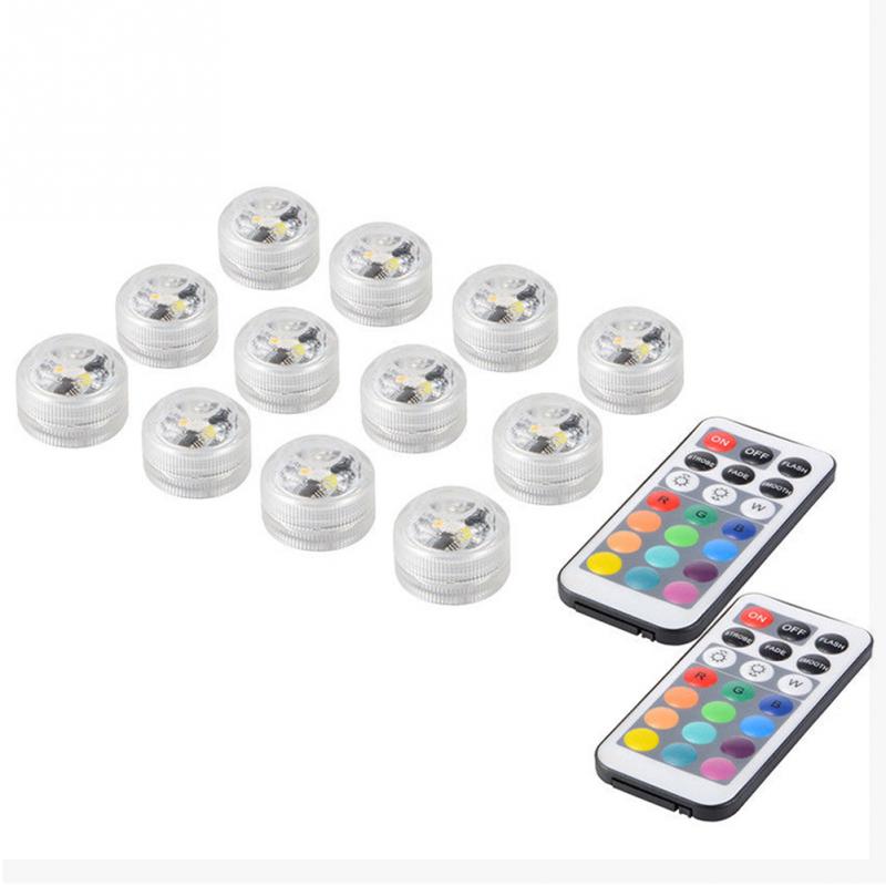12Stck Badewanne Lampe Mini draussen Rgb Tauch LED Licht Mehrfarbig Unterwasser Licht Mit Fernbedienung Heimat Schlecht Dekor
