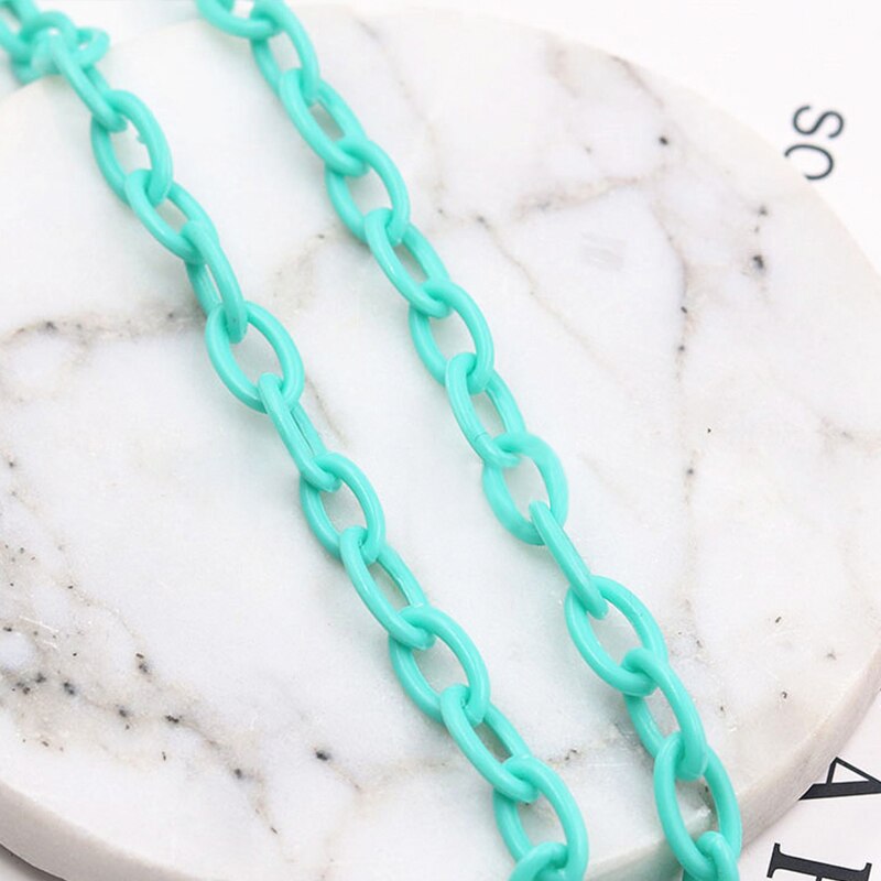 DoreenBeads Bunte Kunststoff Geschlossen Gelötet Link Kabel Kette Oval DIY Herstellung Von Schmuck Erkenntnisse 13x8mm, 42cm Lang, 2 PCs: Mint Green