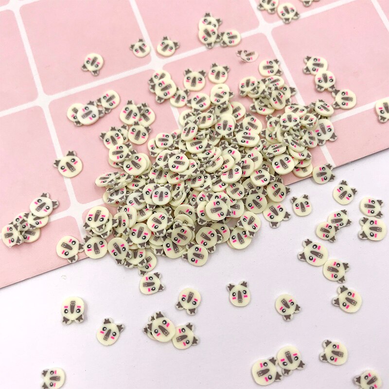 Morceaux de Koala de dessin animé, argile douce polymère, pour artisanat, Animal mignon, jouets pour enfants, matériau de remplissage, décoration Nail Art à faire soi-même, 100g
